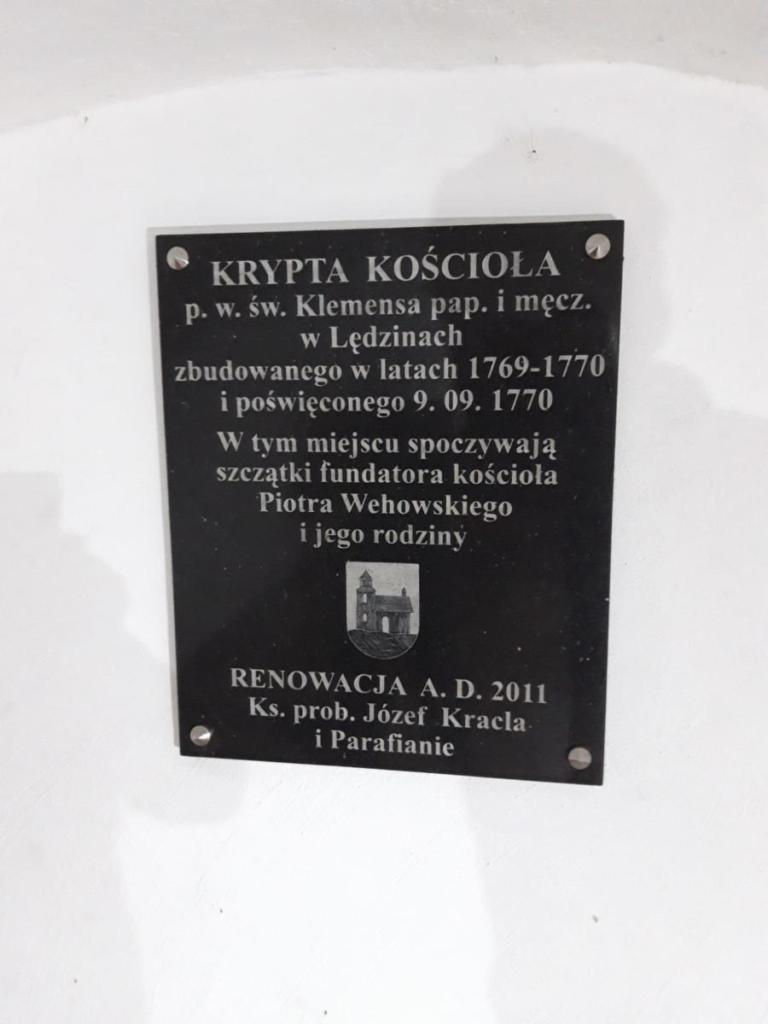 Krypta kosciol sw. Klemensa tablica pamiatkowa