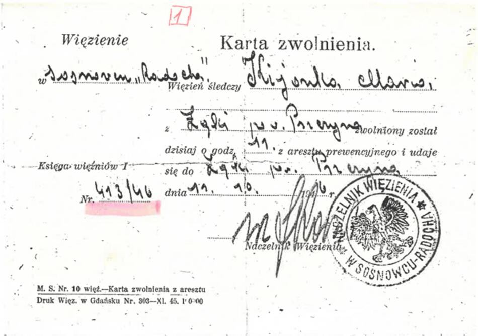 Odcinek 3 – Piekło, które miało na imię „Zgoda” 1 karta zwolnienia z wiezienia